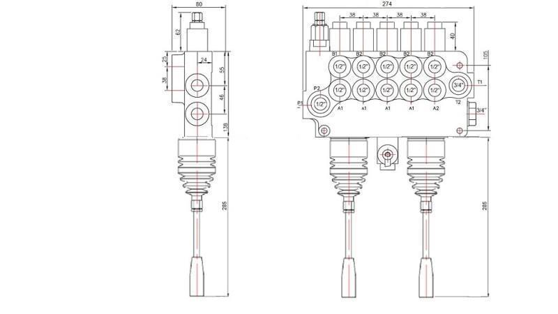 HID. VENTIL 5xP80 + 2x JOYSTIC