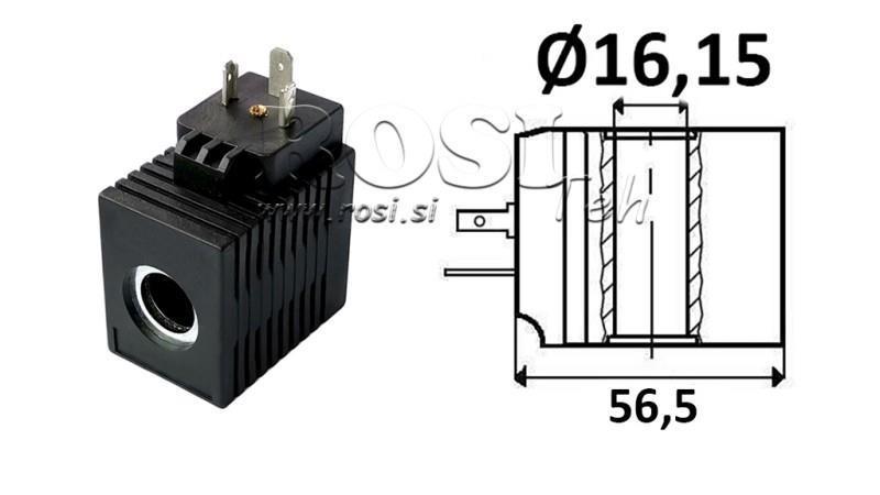 ELECTROMAGNETIC COIL 12V DC - CB12 - fi 16,15mm-52mm 16W IP65