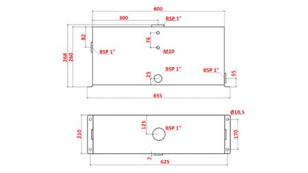 FÉM TARTÁLY 25 LITER KOCKA 260X210X600 mm KOMPLETT