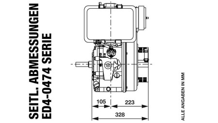 diesel motor 474cc-8,0kW-3.600 U/min-E-KW25x88-elektro zagon