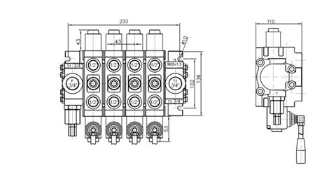 HIDRAULIKUS SZELEP 4xPC70