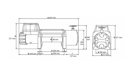 24 V ELECTRIC WINCH DWT 22000 HD - 9979 kg