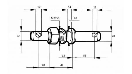 MONTAŽNI KLIN fi22/28mm Z NAVOJEM M 27x3