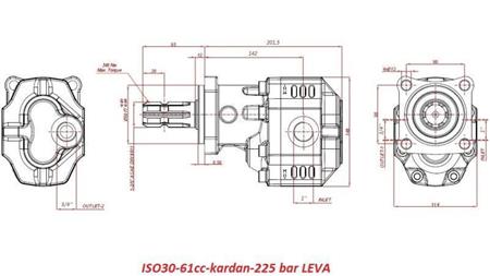 HIDRAULIČNA LITOLJEVANA PUMPA ISO30-61cc-kardan-225 bar LIJEVA