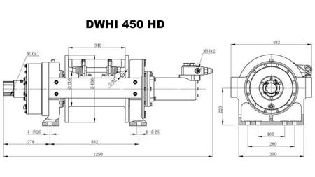 HYDRAULIC WINCH DWHI 450 HD - 20000 kg