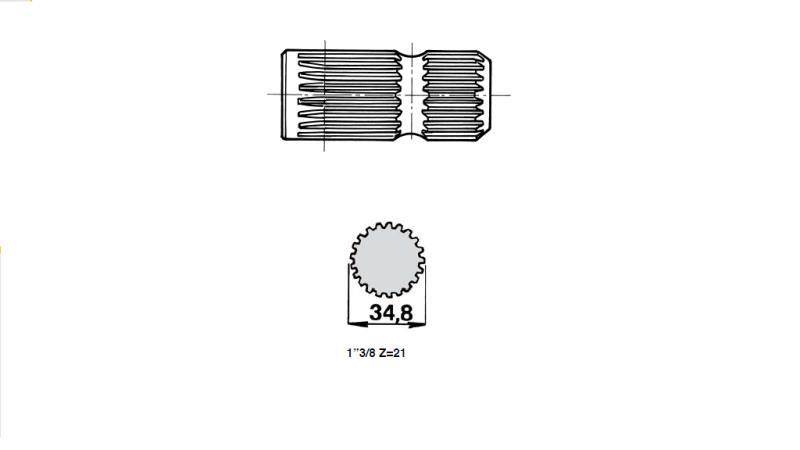 PTO SHAFT EXTENSION 1''3/8 - 21 TEETH