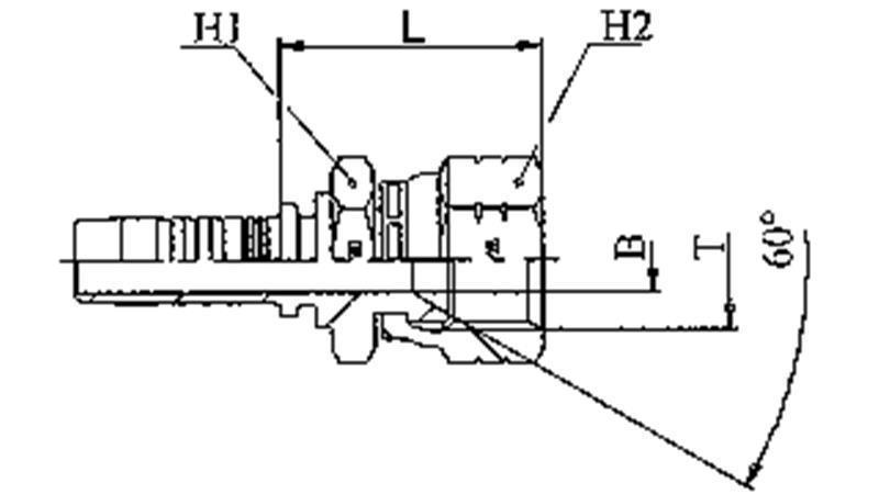 HYDRAULIC FITTING JIS Japanese 60° KOMATSU FEMALE DN16-M24x1,5