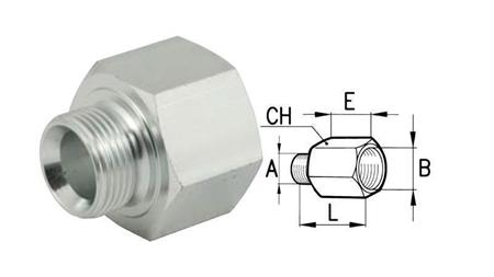 HYDRAULIC ADAPTER MALE-FEMALE 3/8''-18x1,5