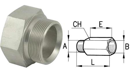 FÖRLÄNGD HYDRAULISK ADAPTER HANE-HONA 3/4