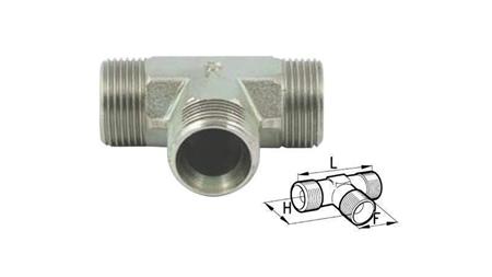 HYDRAULIC TEE FITTING BSP MALE-MALE 1/4