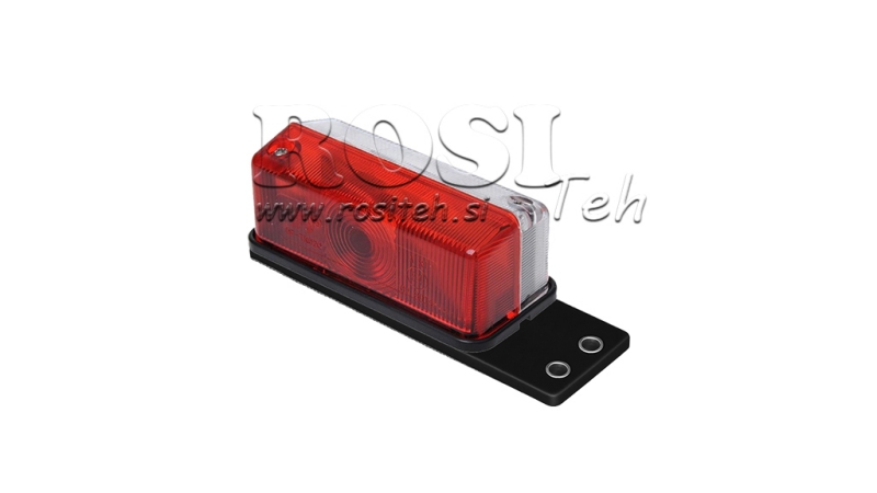 LUCE LATERALE PER RIMORCHI QUADRATA BIANCA/ROSSA