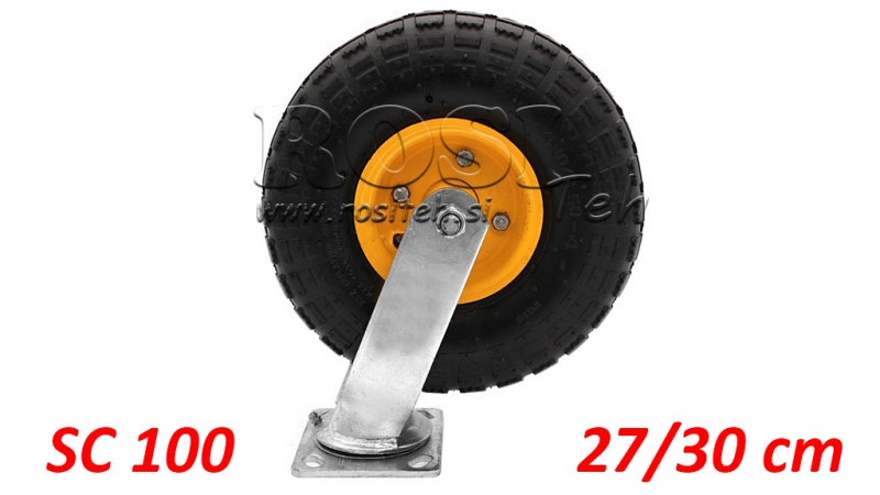 RUOTA PNEUMATICA 27/30CM CON BASE GIREVOLE SC100