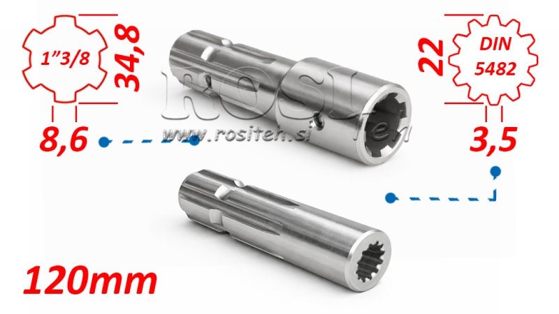 P.T.O. ADAPTER 1 3/8 x 20x17 12 tänder