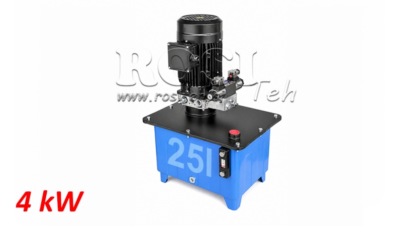 MINI HYDRAULIC POWER-PACK UNIT 380V AC (4 KW) - 8 CC - 12 LIT/MIN - TANK 25 LIT