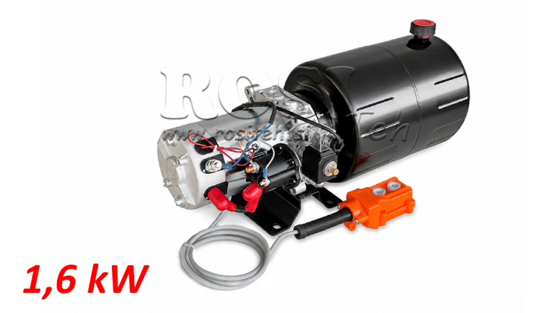 MINI HIDRAULIČNI AGREGAT 12V DC - 1,6kW = 2,1cc - 8 lit - jednosmjerni sklop ( metalni )