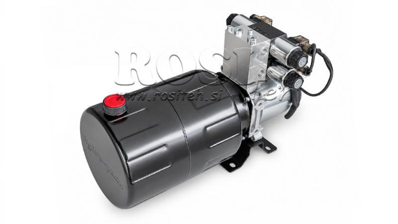 MINI HIDRAULIČNI AGREGAT 24V DC - 2,2kW = 2,1cc - 8 lit - 2x dvosmjerni sklop (kovinski)