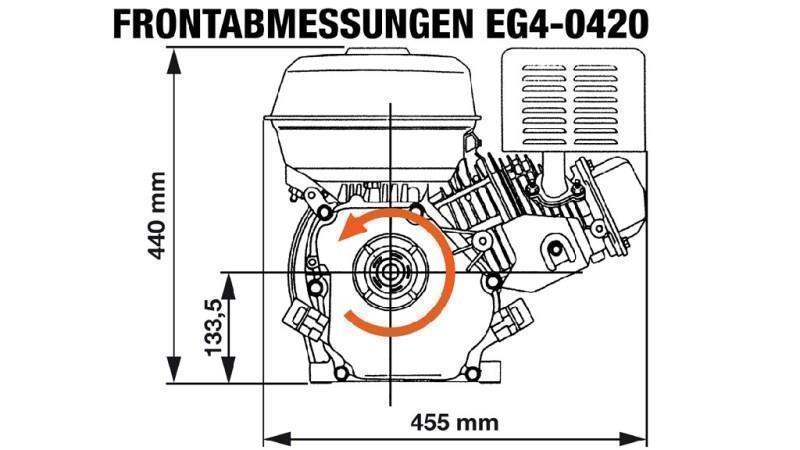 benzinski motor EG4-420cc-9.6kW-13.1HP-3,600 RPM-H-KW25x88.5-manualni start