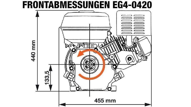 gasoline engine EG4-420cc-9.6kW-13.1HP-3,600 RPM-E-KW25x88.5-electric start