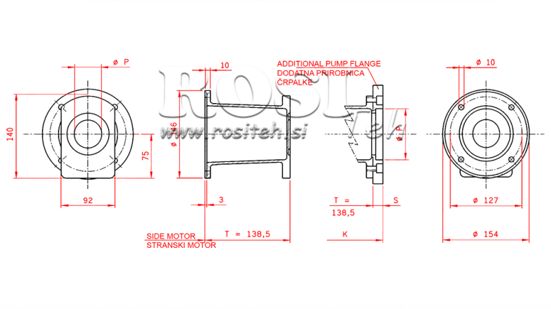SPOJNI KIT BENC. MOTORA 13HP + HI-LO PUMPE 16GPM