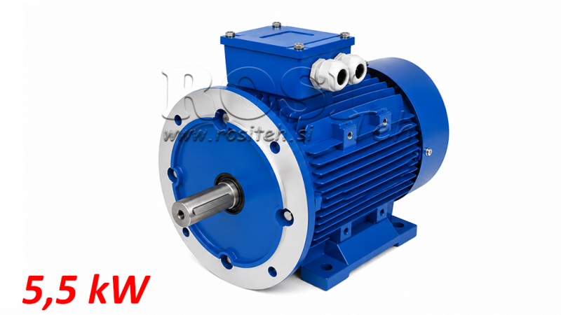5.5KW-MOTOR ELECTRIC MS132S-4_1450RPM 3FAZE PICIORUȘE+FLANGE-B3B5