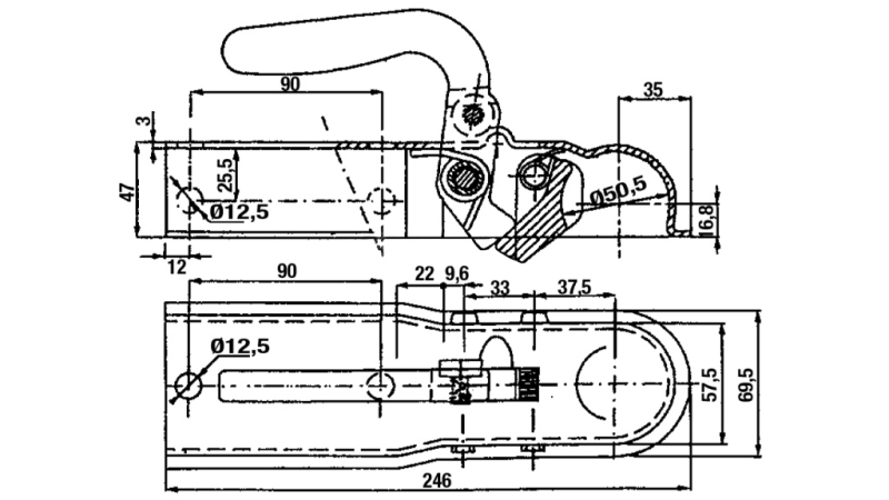 AUTÓPÓTKOCSI VONTATÓ HOROG KOCKA 60