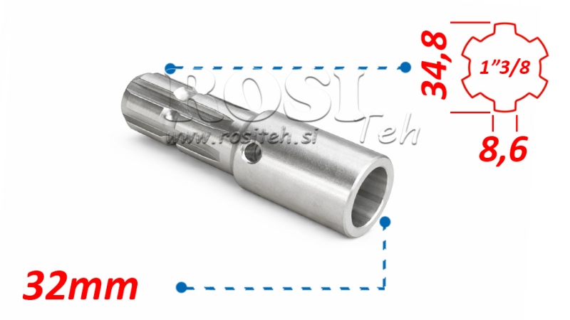 P.T.O. ADAPTER 1”3/8 - HOLE dia32mm