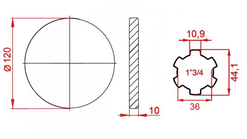 KARDĀNA ADAPTERIS AR ATLĒGU 1-3/4 (120 mm)