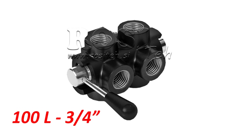 HAND 6-WAY VALVE DF 3/4