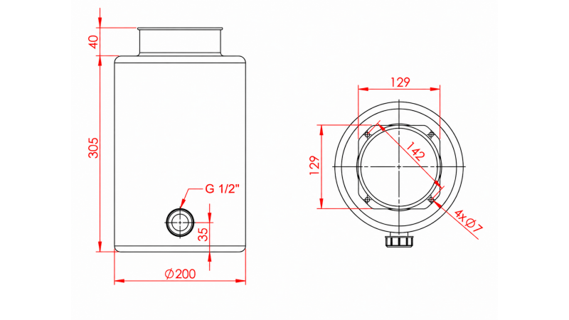SERBATOIO IN METALLO ROLL PP 10 LITRO ORIZZONTALE-VERTICALE