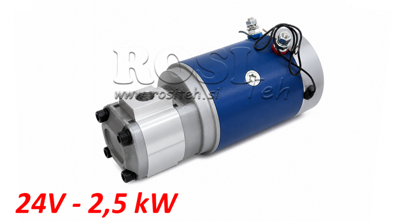 HIDRAULIČNI SKLOP PUMPE GR.1 + ELEKTRO MOTOR 24V 2,5kW = 2,5cc - 6,6lit