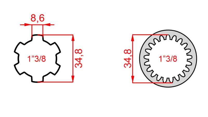 KARDANSKI NASTAVAK 1''3/8 -21 ZUBI