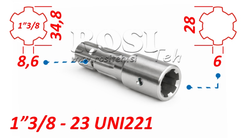 P.T.O. ADAPTÉR 1''3/8 -23 uni 221