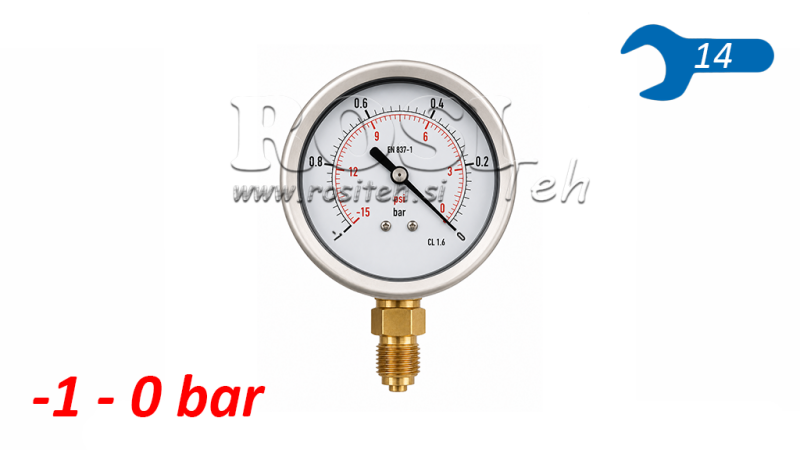 VAKUMMÉRŐ DN63 VERTICAL -1 - 0 BAR - 1/4