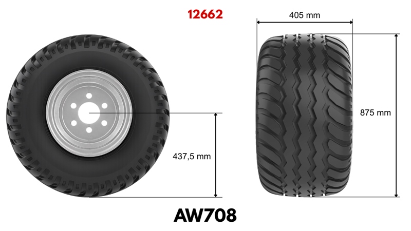 400/60-15,5 PNEUMATICO AW708 14pl CON BORDO 13,00X15,5