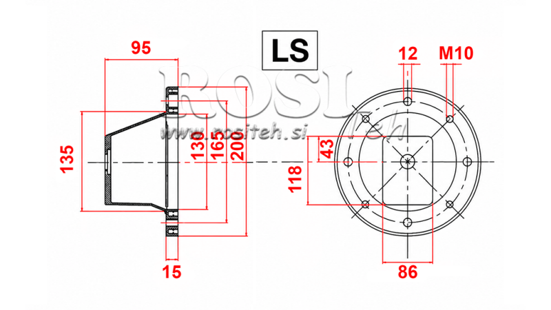 FLANGE HIDRÁULICA - BELL LS203 (EM0,55-1,5KW/GR2)