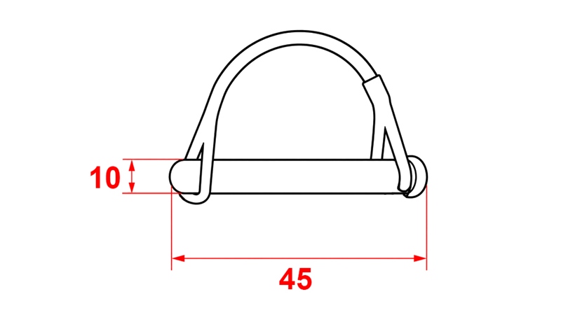 KOMPLET SIGURNOSTNIH SPONA POLUKRUŽNA fi 10/45 mm (5kom)