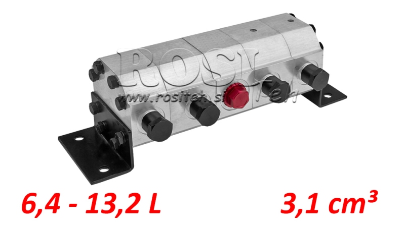 HIDRAULINIS PAVARŲ SRAUTO DALIKLIS 4/1 (6.4-13.2LIT - MAX.240BAR) 3.1CC/SEG