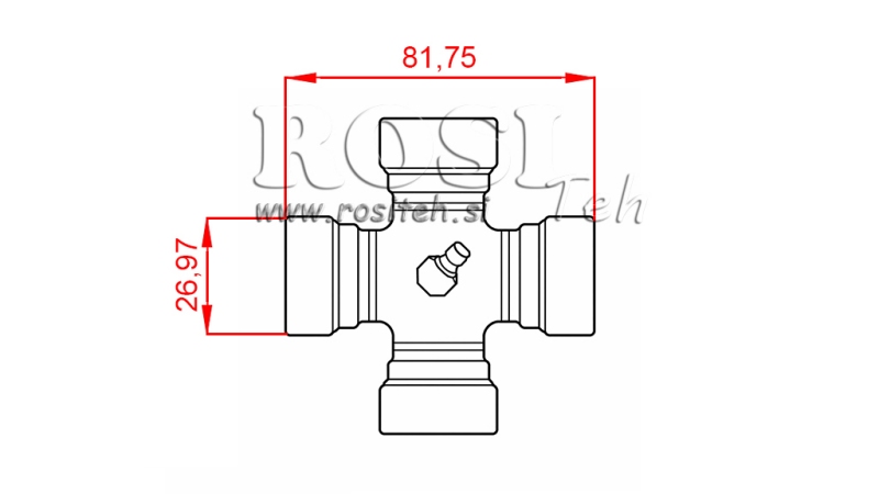 KRÍŽOVÝ KĹB F-26,97X81,75 PRE ECO KARDANOVÝ HRIADEĽ 910mm 30-75HP A 890mm 30-75HP