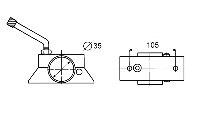 MORSO PER GAMBA DI SUPPORTO RIMORCHIO AUTO 75KG