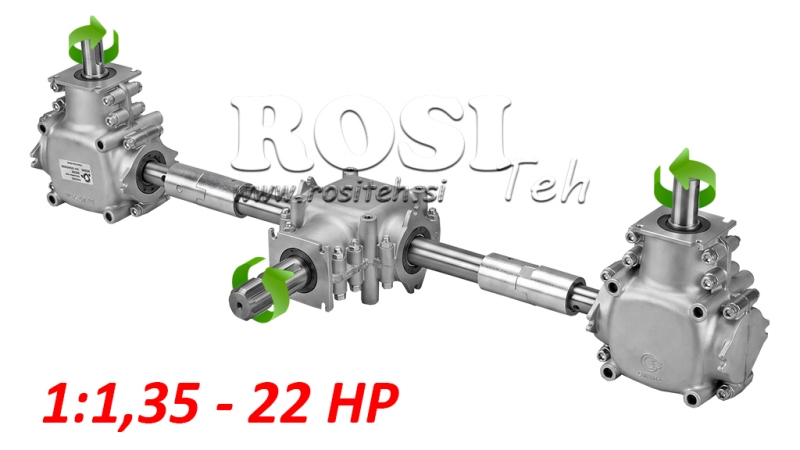SZÖGHAJTÁS KÉSZLET 1:1,35 (22HP- 16kW) SZÓRÓFEJHEZ L770