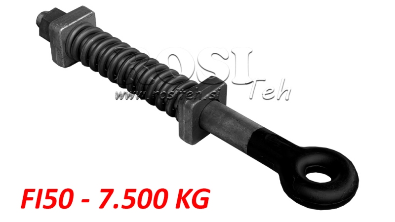HAK HOLOWNICZY Z AMORTYZATOREM I SPRĘŻYNĄ FI50 7,500KG