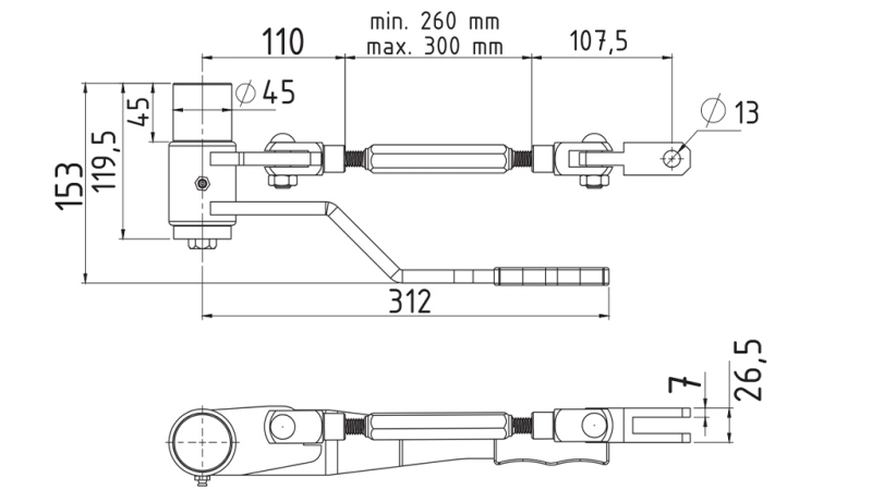 MANIGLIA DI CHIUSURA DEL PANNELLO LATERALE DEL TRAILER - POSTERIORE