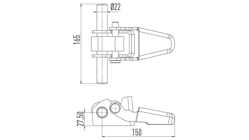 TRAILER SIDE HINGE WITH BOTTOM/TOP OPENING