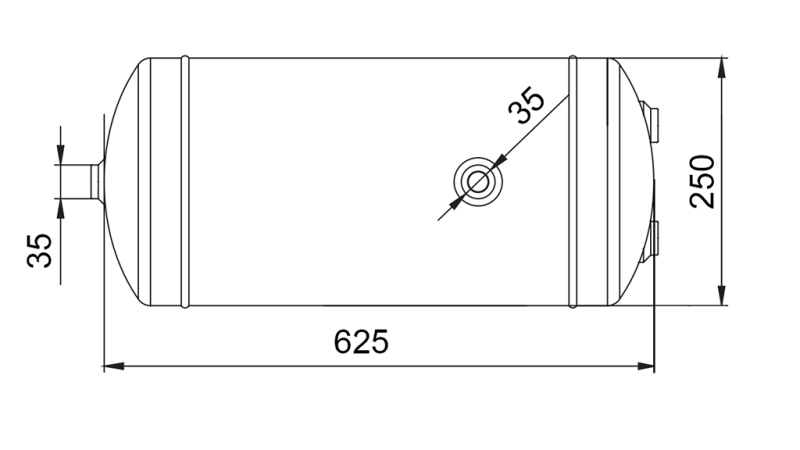 SERBATOIO PER FRENI AD ARIA 30 LIT 625X250 ECO
