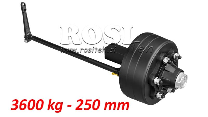 PUSIAŠIS SU STABDŽIAIS - 3600 kg (6 VARŽTAI) - 250 mm