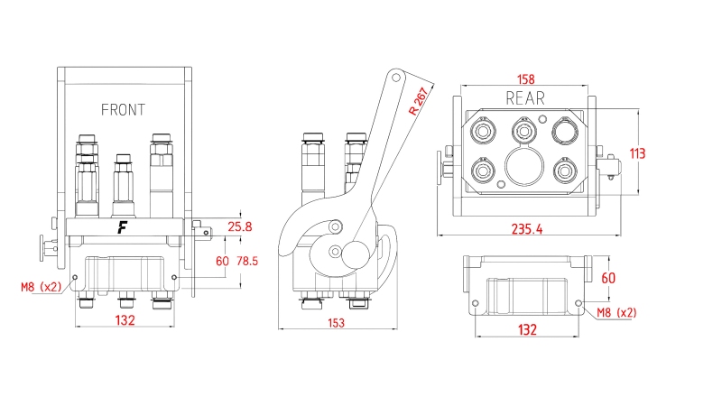 MULTI-FASTER CSATLAKOZÓ 3PLK 5IRÁNYÚ BSP 3×3/8 2×9/16 FIX RÉSZ