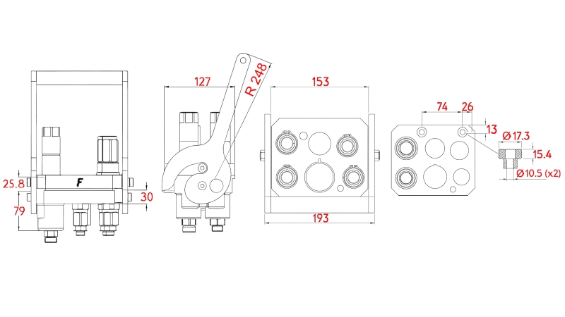 ZŁĄCZE MULTI-FASTER 3PLV 5DROŻNE BSP 3×3/8 2×9/16 CZĘŚĆ RUCHOMA