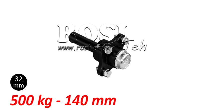 POLUOSOVINA BEZ KOČNICA - 500 kg (4 VIJKA) - 140 mm