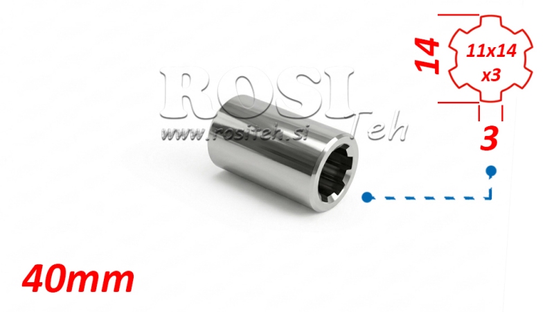 KARDANSKI ADAPTER ČAHURA 11x14x3 (6 ZUBA) (40 mm)