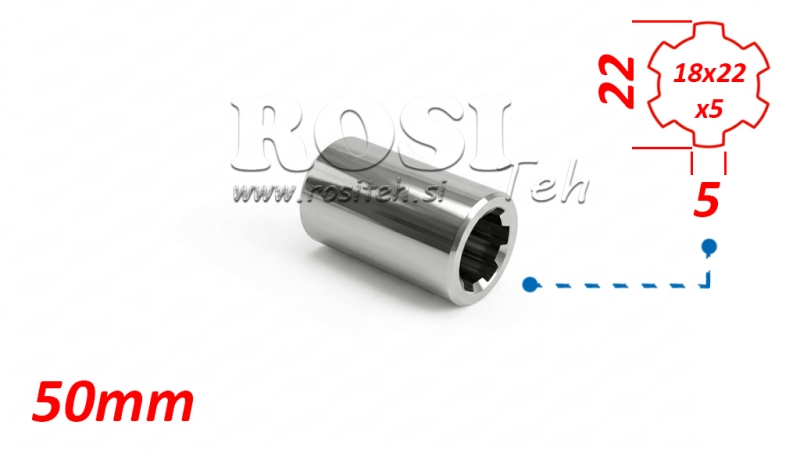 KARDANSKI ADAPTER ČAHURA 18x22x5 (6 ZUBA) (50 mm)